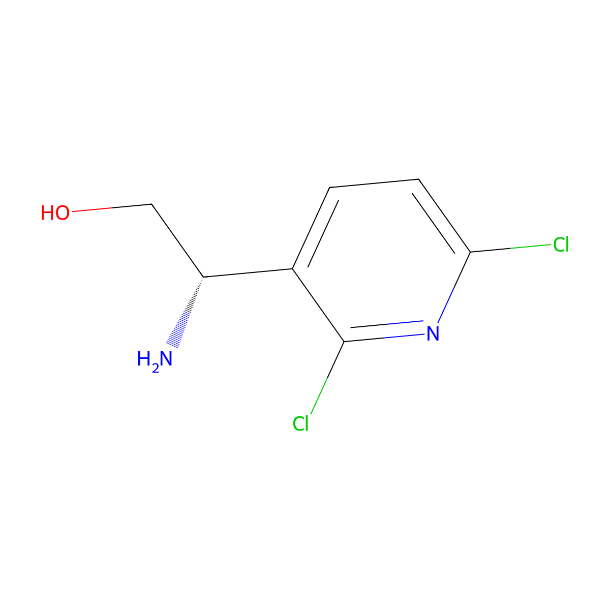 (2S)-2-Amino-2-(2,6-dichloro(3-pyridyl))ethan-1-OL molecular structure, CAS 1213608-94-6
