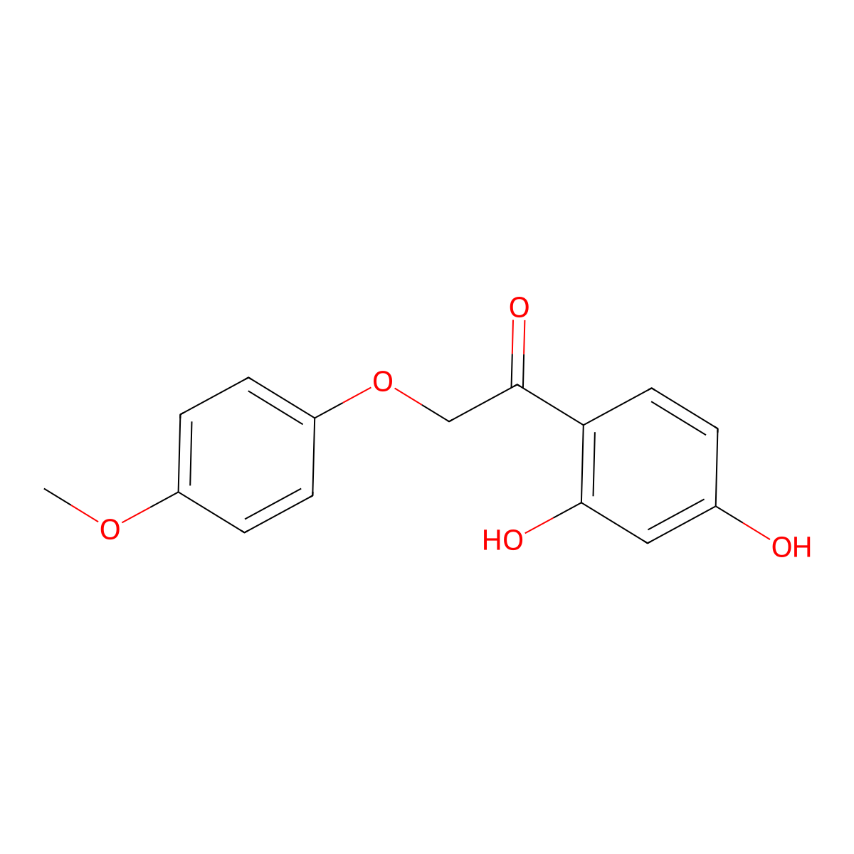 Ethanone, 1-(2,4-dihydroxyphenyl)-2-(4-methoxyphenoxy)- molecular structure, CAS 121361-55-5