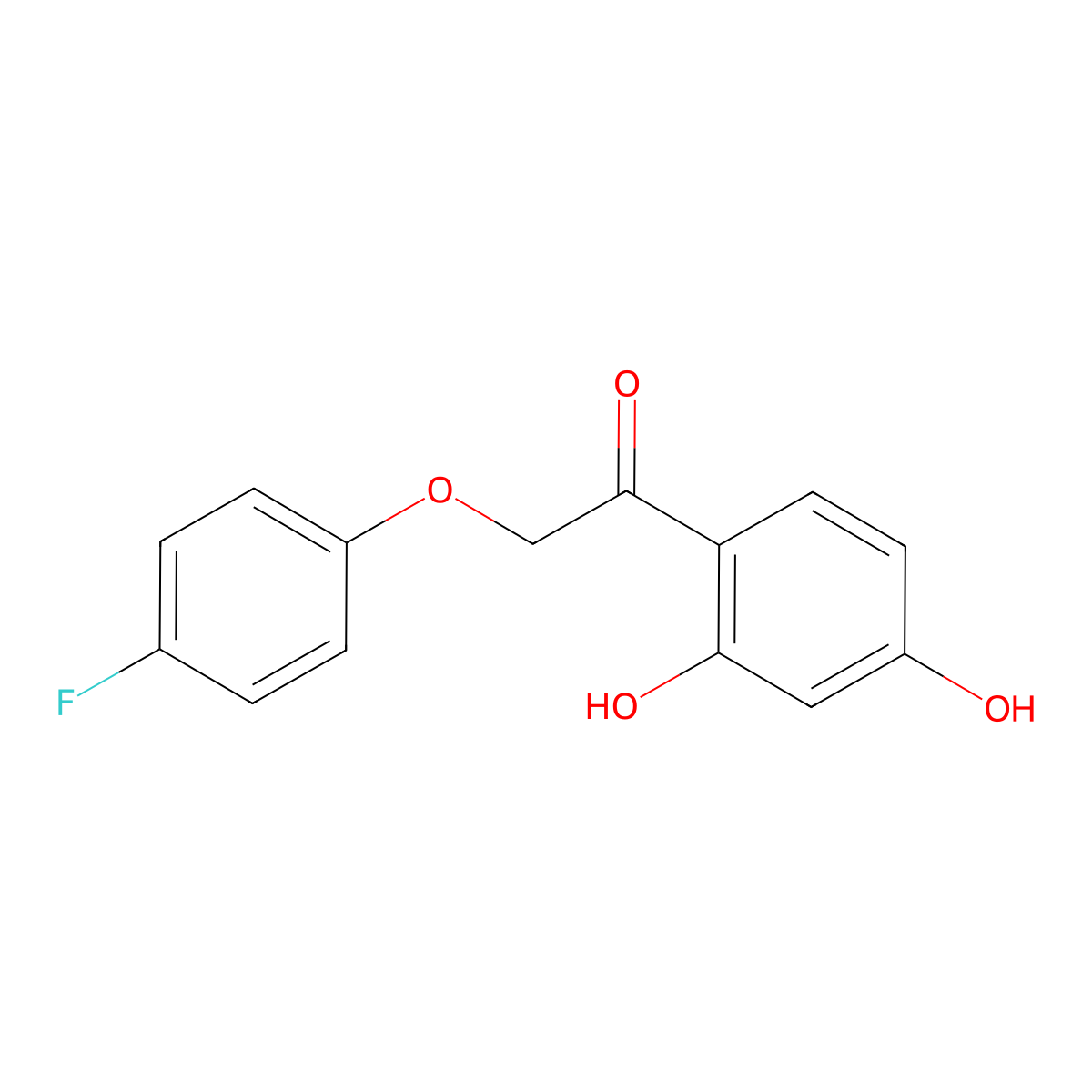 Ethanone, 1-(2,4-dihydroxyphenyl)-2-(4-fluorophenoxy)- molecular structure, CAS 121361-56-6