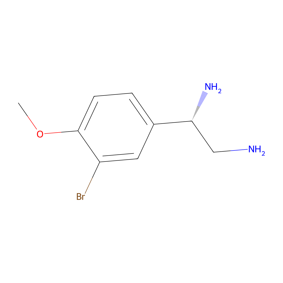 (1S)-1-(3-Bromo-4-methoxyphenyl)ethane-1,2-diamine molecular structure, CAS 1213615-14-5