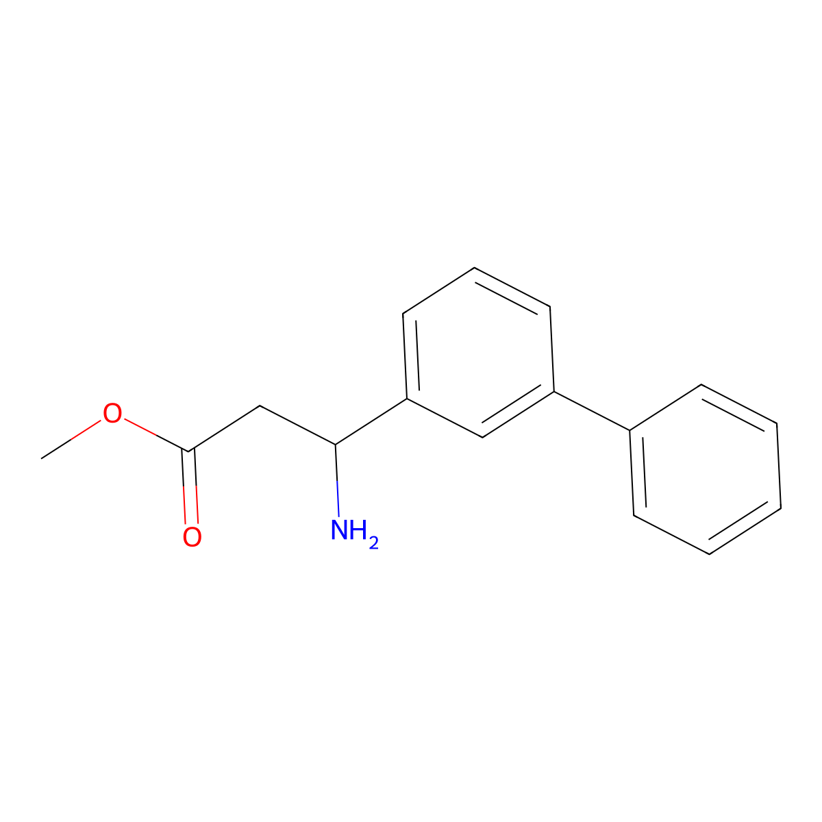 Methyl (I(2)R)-I(2)-amino[1,1a(2)-biphenyl]-3-propanoate molecular structure, CAS 1213616-46-6