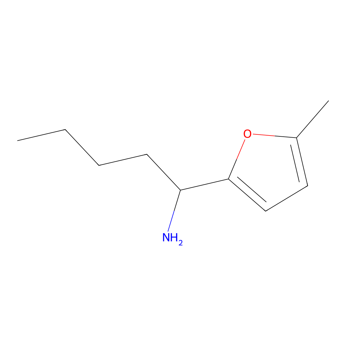 (1S)-1-(5-Methyl(2-furyl))pentylamine molecular structure, CAS 1213618-97-3