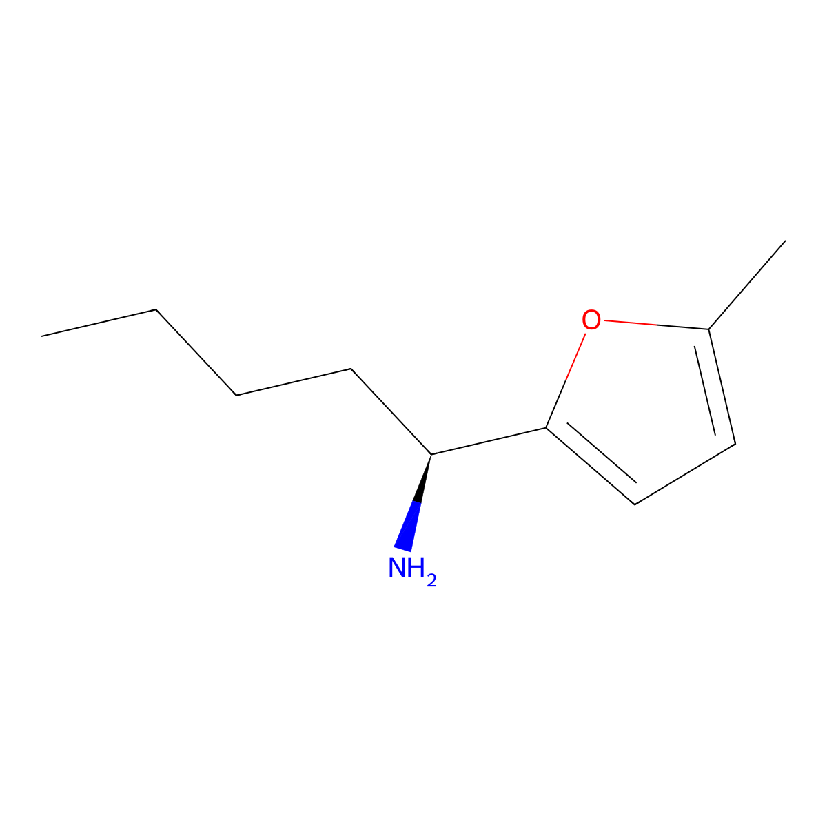 (1S)-1-(5-Methyl(2-furyl))pentylamine molecular structure, CAS 1213618-97-3