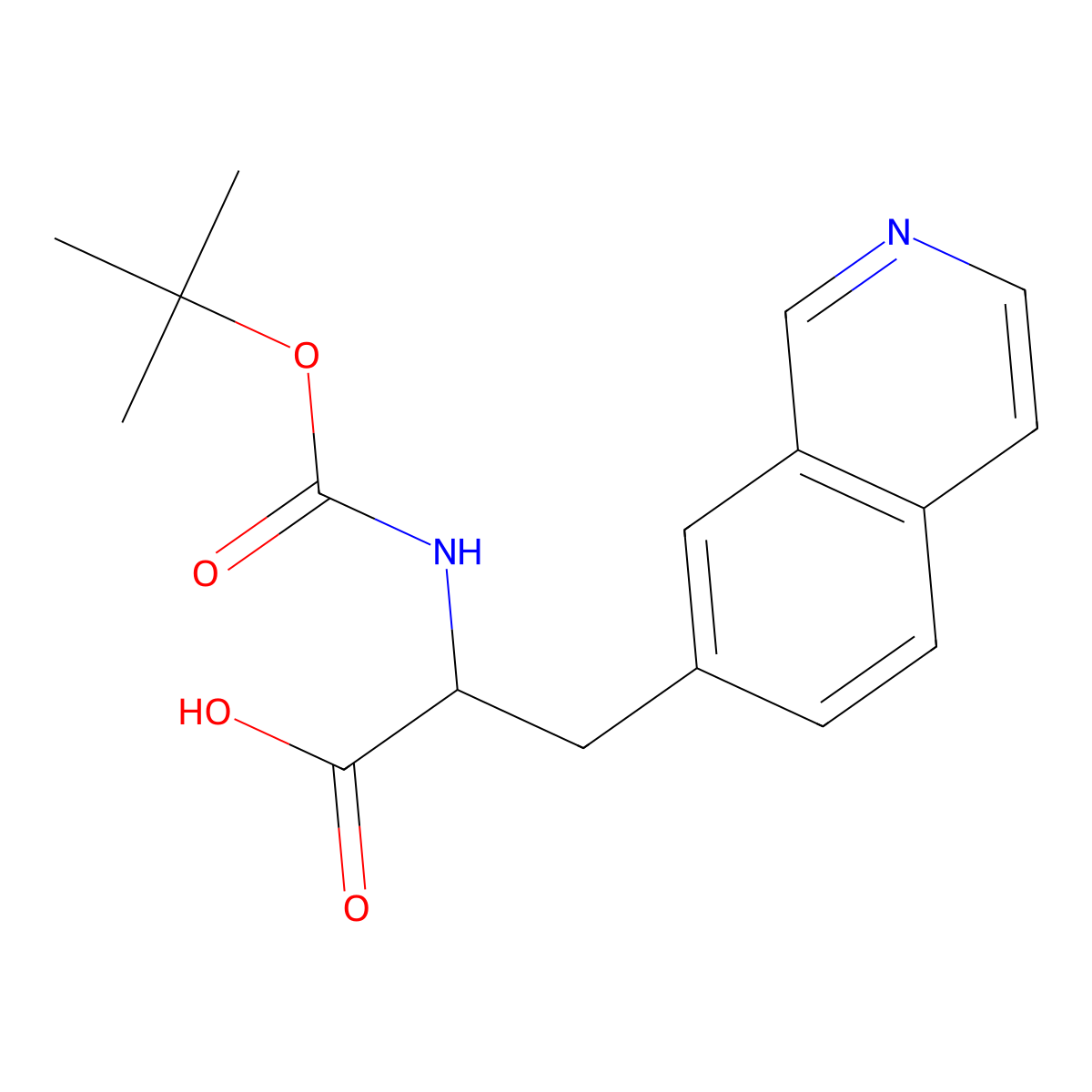 (S)-2-((Tert-butoxycarbonyl)amino)-3-(isoquinolin-7-YL)propanoic acid molecular structure, CAS 1213620-79-1