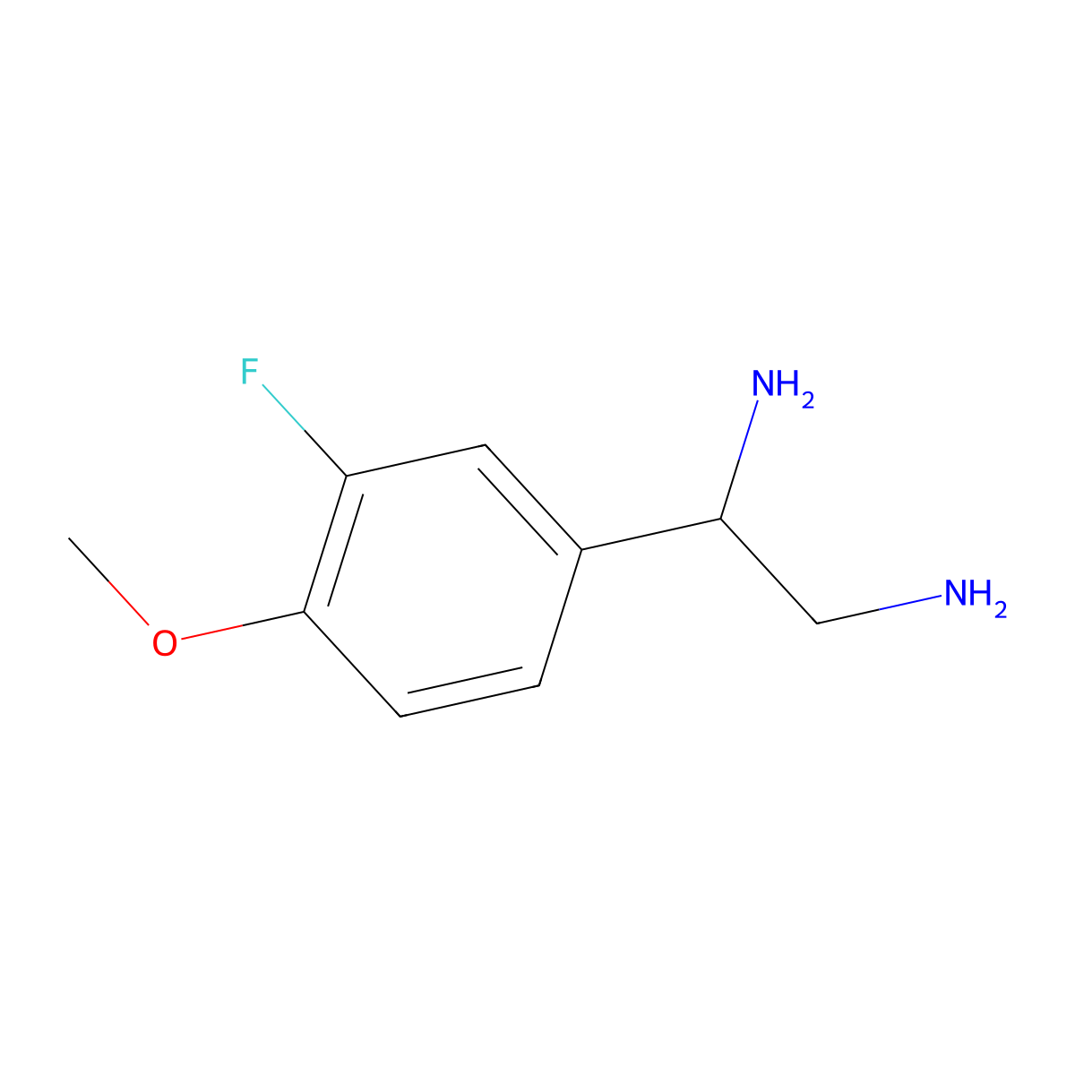 (1S)-1-(3-fluoro-4-methoxyphenyl)ethane-1,2-diamine molecular structure, CAS 1213621-34-1