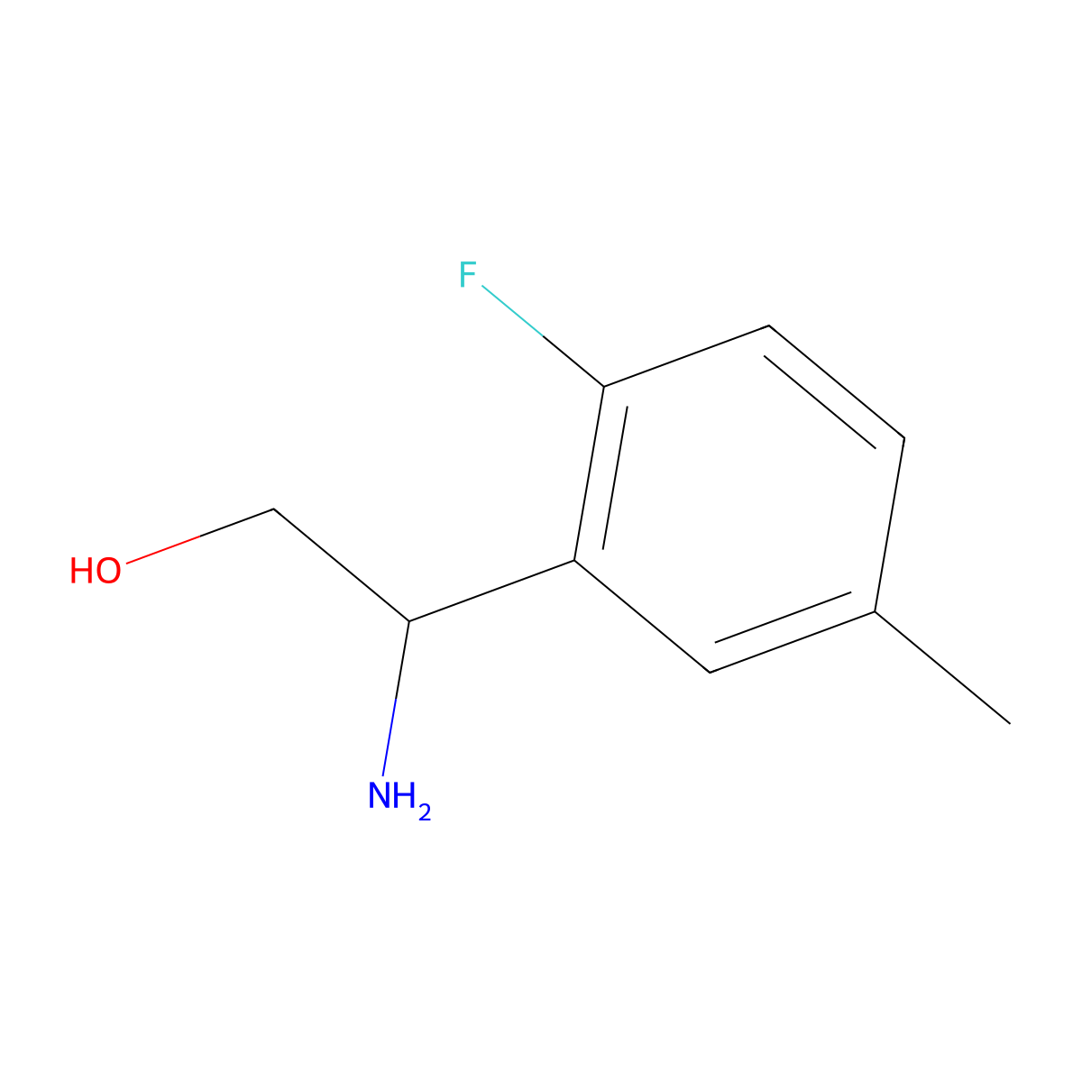 (2S)-2-Amino-2-(2-fluoro-5-methylphenyl)ethan-1-OL molecular structure, CAS 1213623-09-6