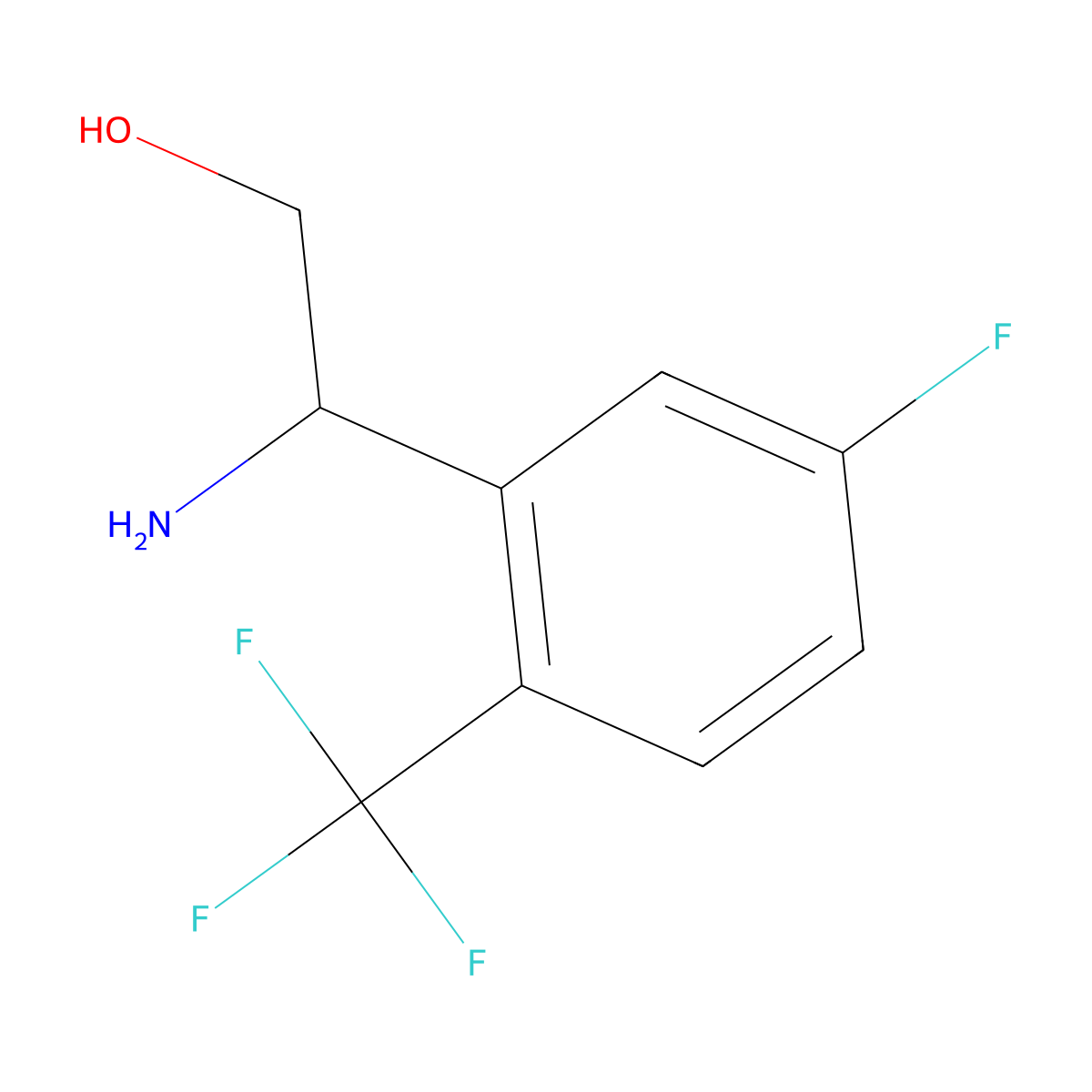 (r)-2-Amino-2-(5-fluoro-2-(trifluoromethyl)phenyl)ethan-1-ol molecular structure, CAS 1213624-27-1