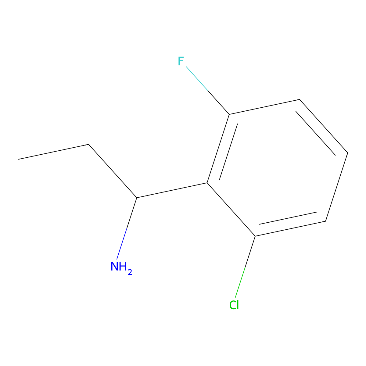 (S)-1-(2-Chloro-6-fluorophenyl)propan-1-amine molecular structure, CAS 1213624-74-8