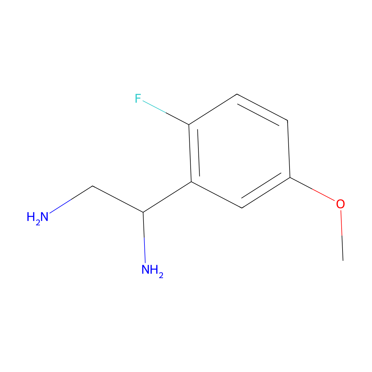 (1R)-1-(2-Fluoro-5-methoxyphenyl)ethane-1,2-diamine molecular structure, CAS 1213625-82-1