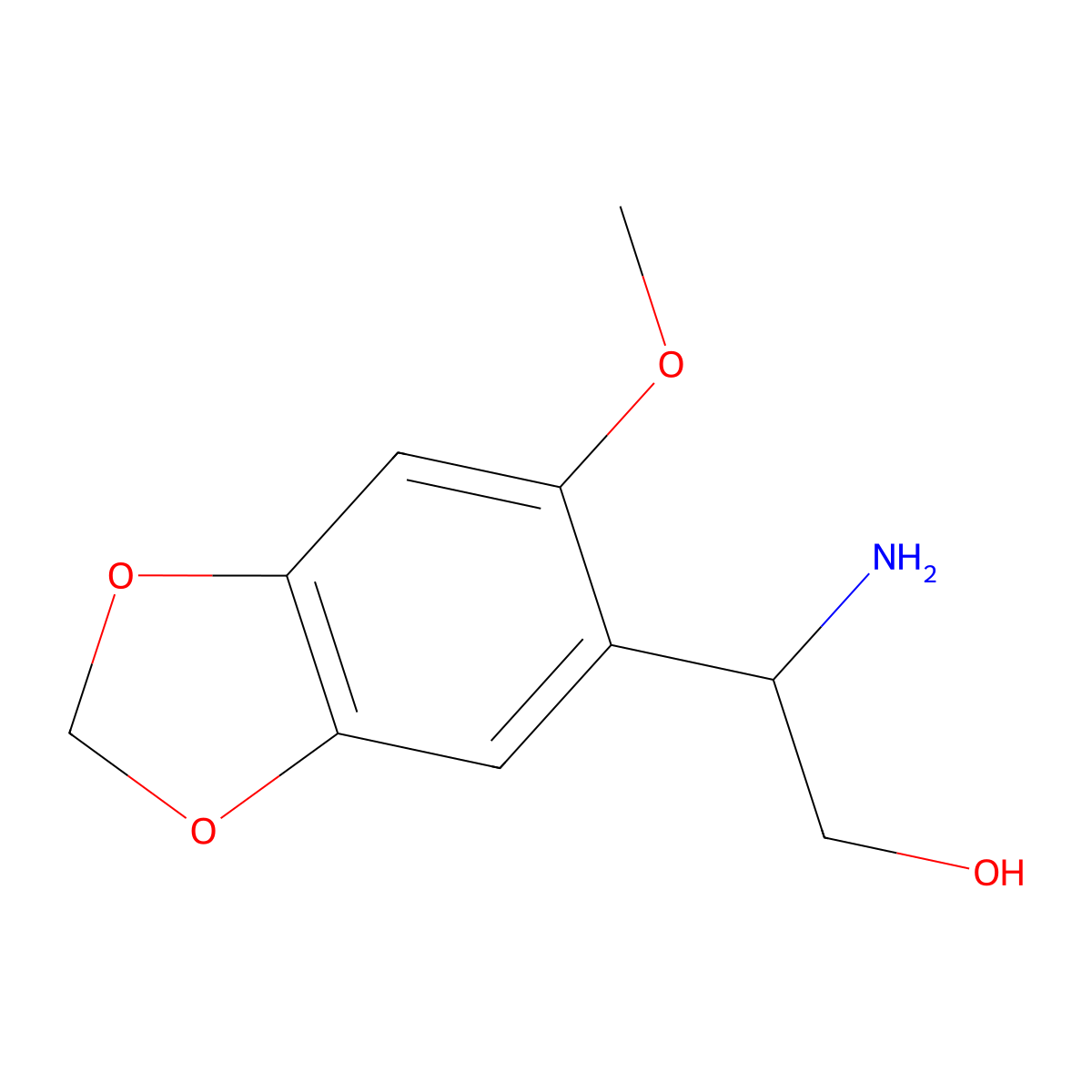 (2S)-2-amino-2-(6-methoxy-1,3-dioxaindan-5-yl)ethan-1-ol molecular structure, CAS 1213626-68-6