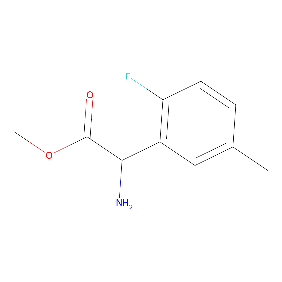 Methyl (S)-2-amino-2-(2-fluoro-5-methylphenyl)acetate molecular structure, CAS 1213627-88-3