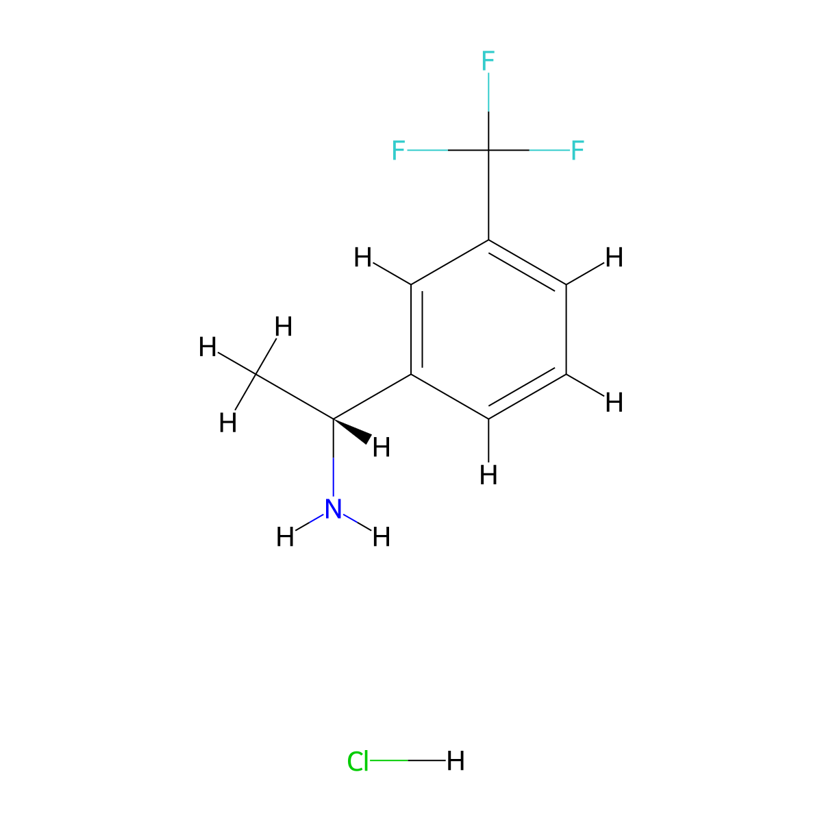 (R)-1-(3-(Trifluoromethyl)phenyl)ethanamine hydrochloride molecular structure, CAS 1213630-93-3