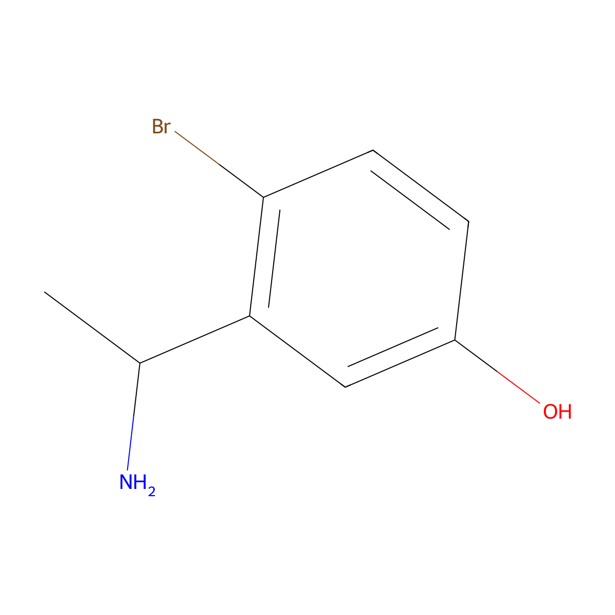 (R)-3-(1-Aminoethyl)-4-bromophenol molecular structure, CAS 1213631-15-2