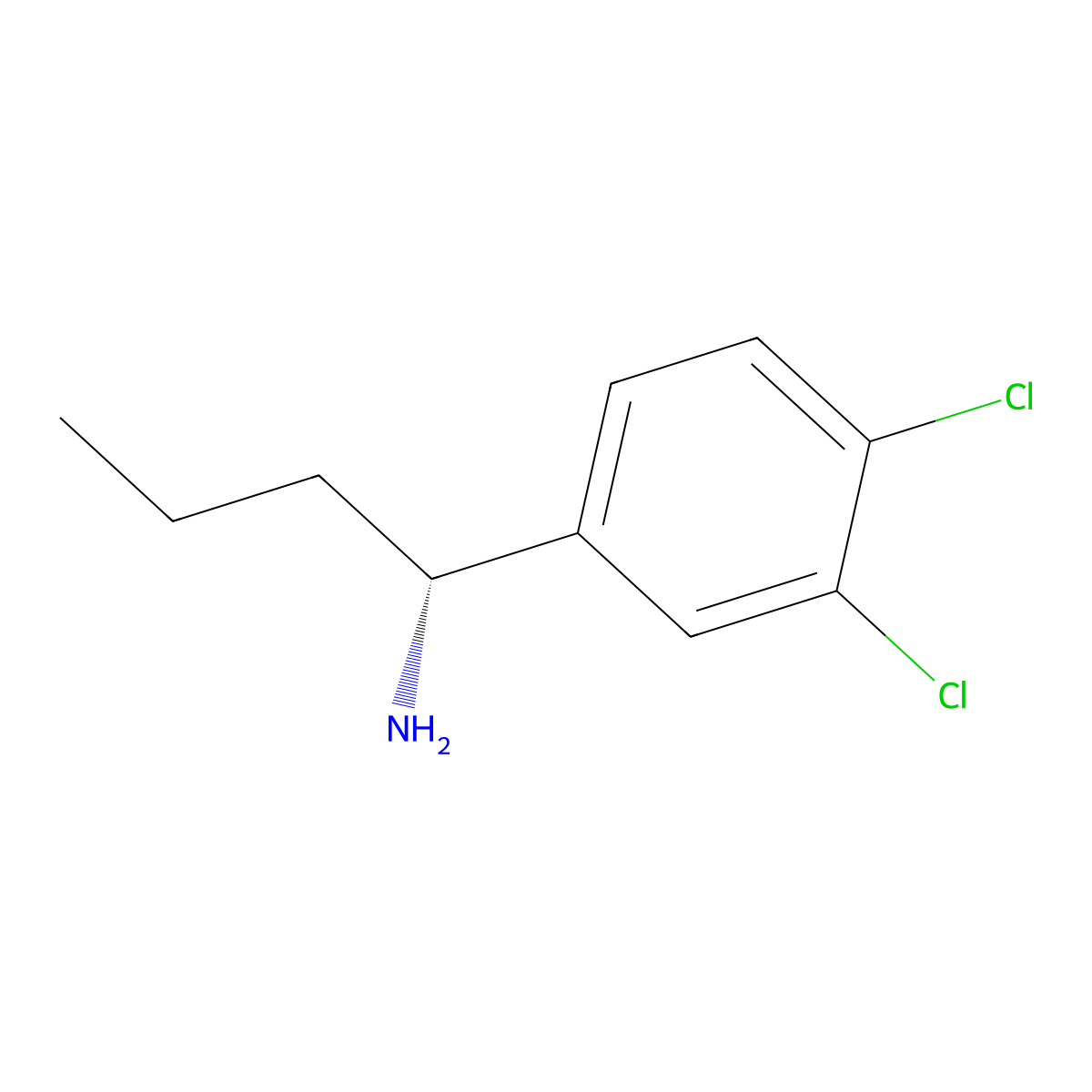 (R)-1-(3,4-Dichlorophenyl)butan-1-amine molecular structure, CAS 1213631-93-6