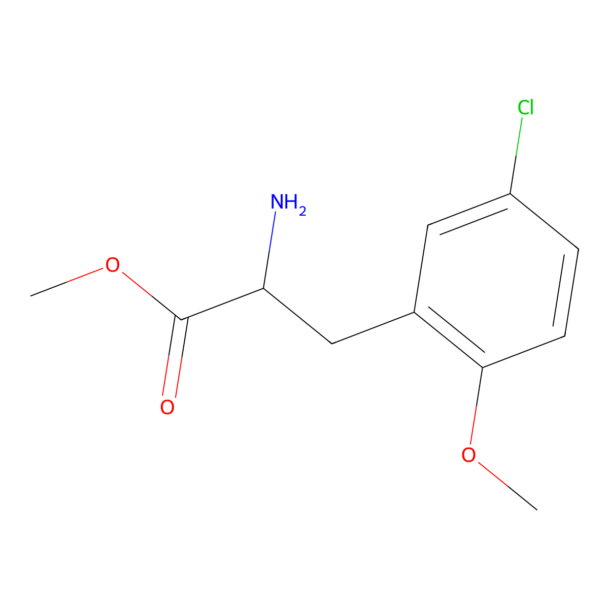 Methyl (S)-2-amino-3-(5-chloro-2-methoxyphenyl)propanoate molecular structure, CAS 1213634-43-5