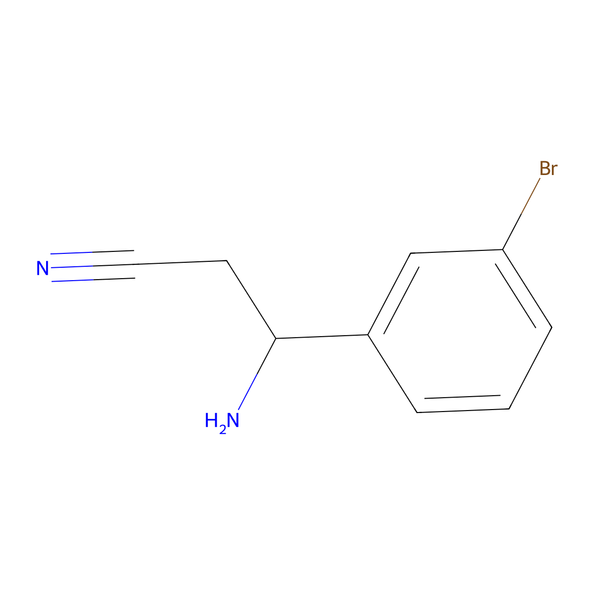 (3S)-3-amino-3-(3-bromophenyl)propanenitrile molecular structure, CAS 1213635-67-6