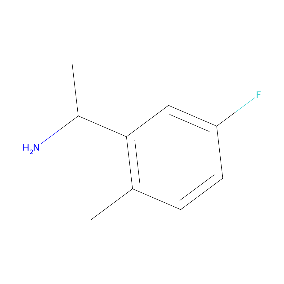 (1R)-1-(5-fluoro-2-methylphenyl)ethan-1-amine molecular structure, CAS 1213638-17-5