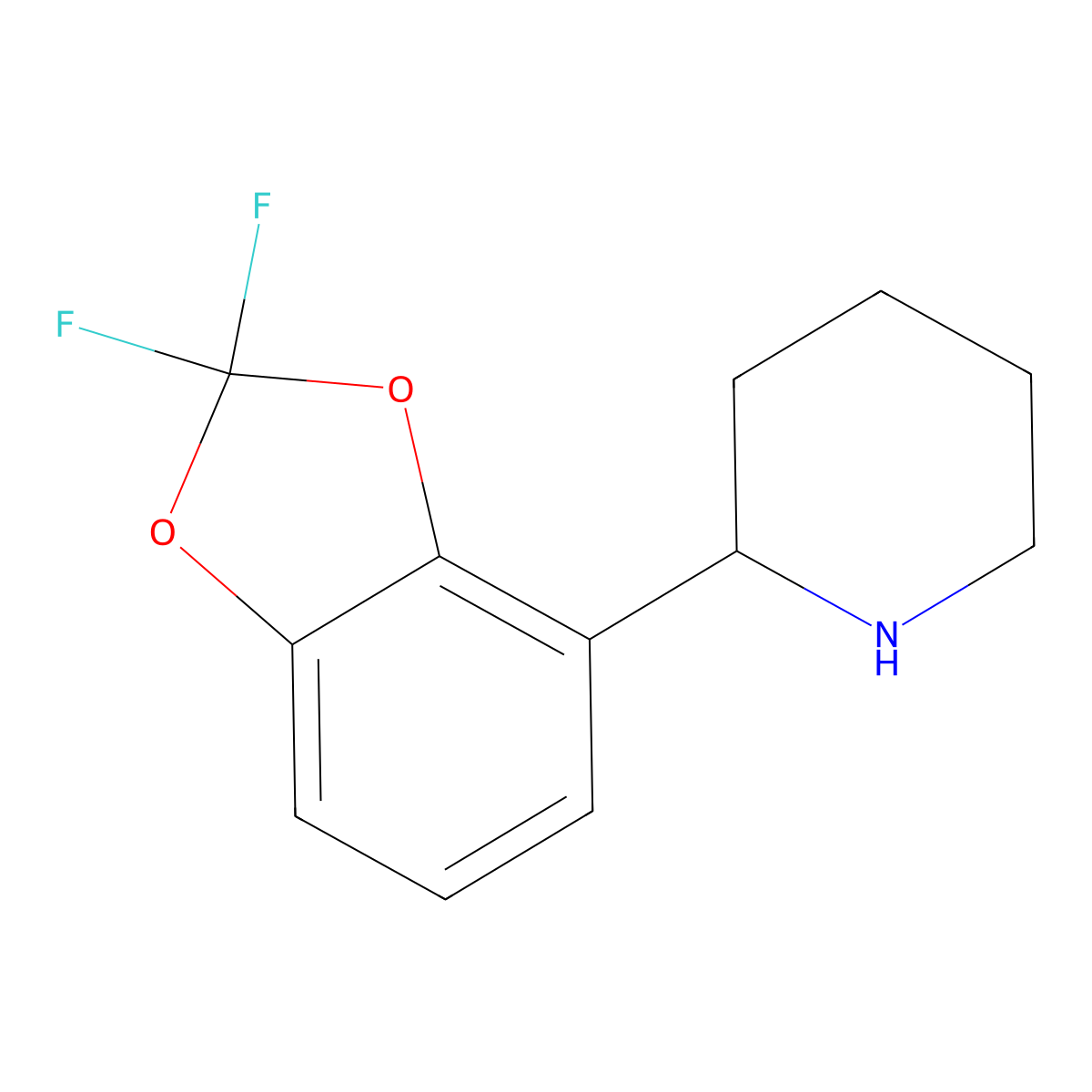 (R)-2-(2,2-difluorobenzo[d][1,3]dioxol-4-yl)piperidine hydrochloride molecular structure, CAS 1213639-16-7