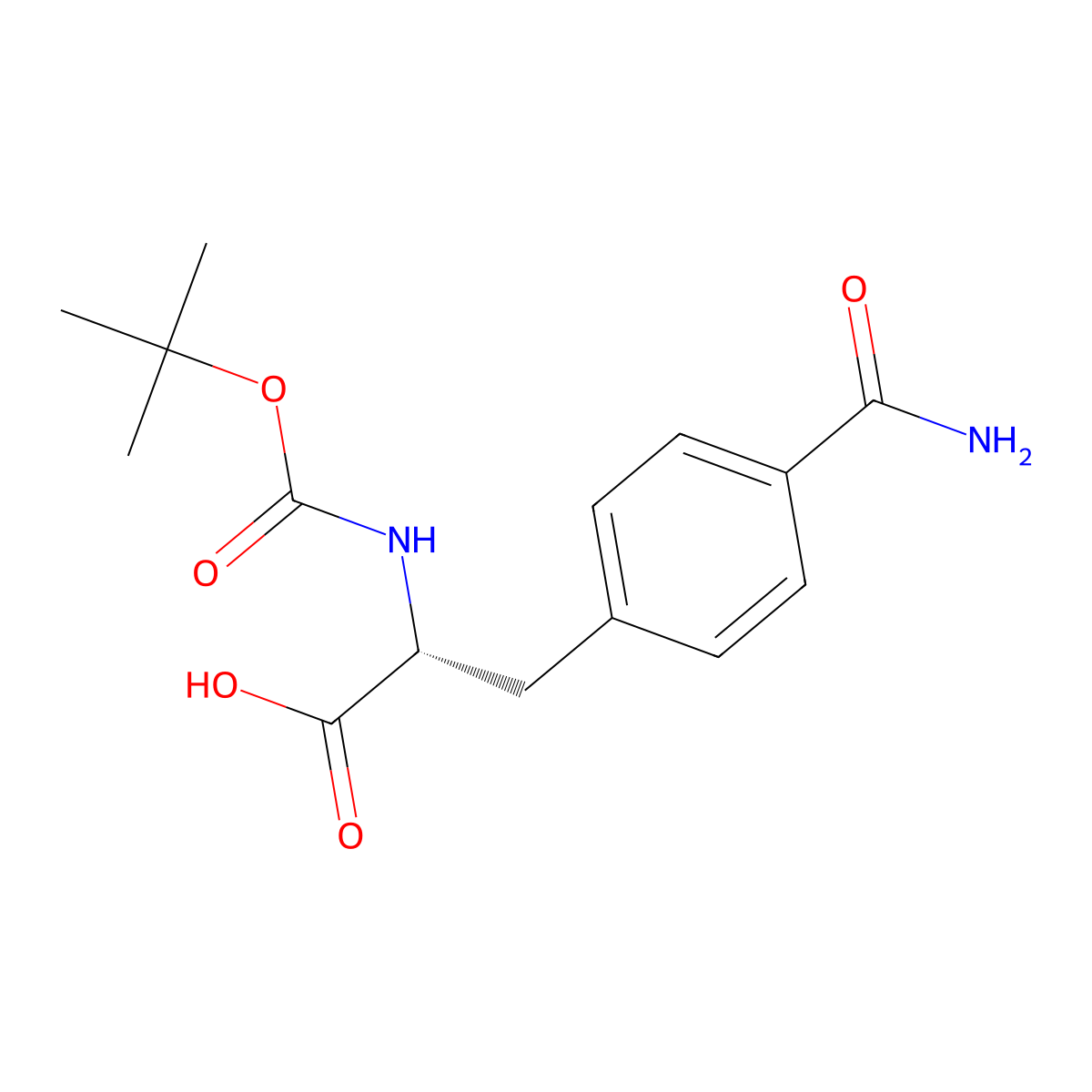 Boc-D-4-Carbamoylphe molecular structure, CAS 1213639-41-8