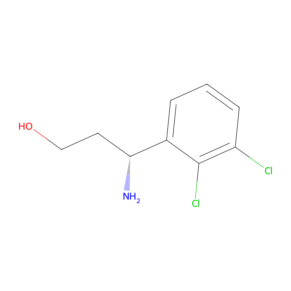 (3R)-3-Amino-3-(2,3-dichlorophenyl)propan-1-OL molecular structure, CAS 1213642-24-0