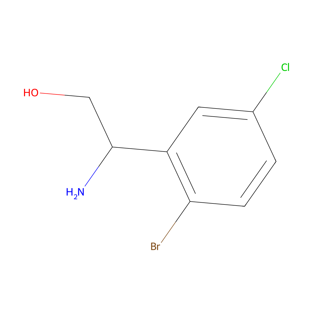 (2S)-2-Amino-2-(2-bromo-5-chlorophenyl)ethan-1-OL molecular structure, CAS 1213644-31-5