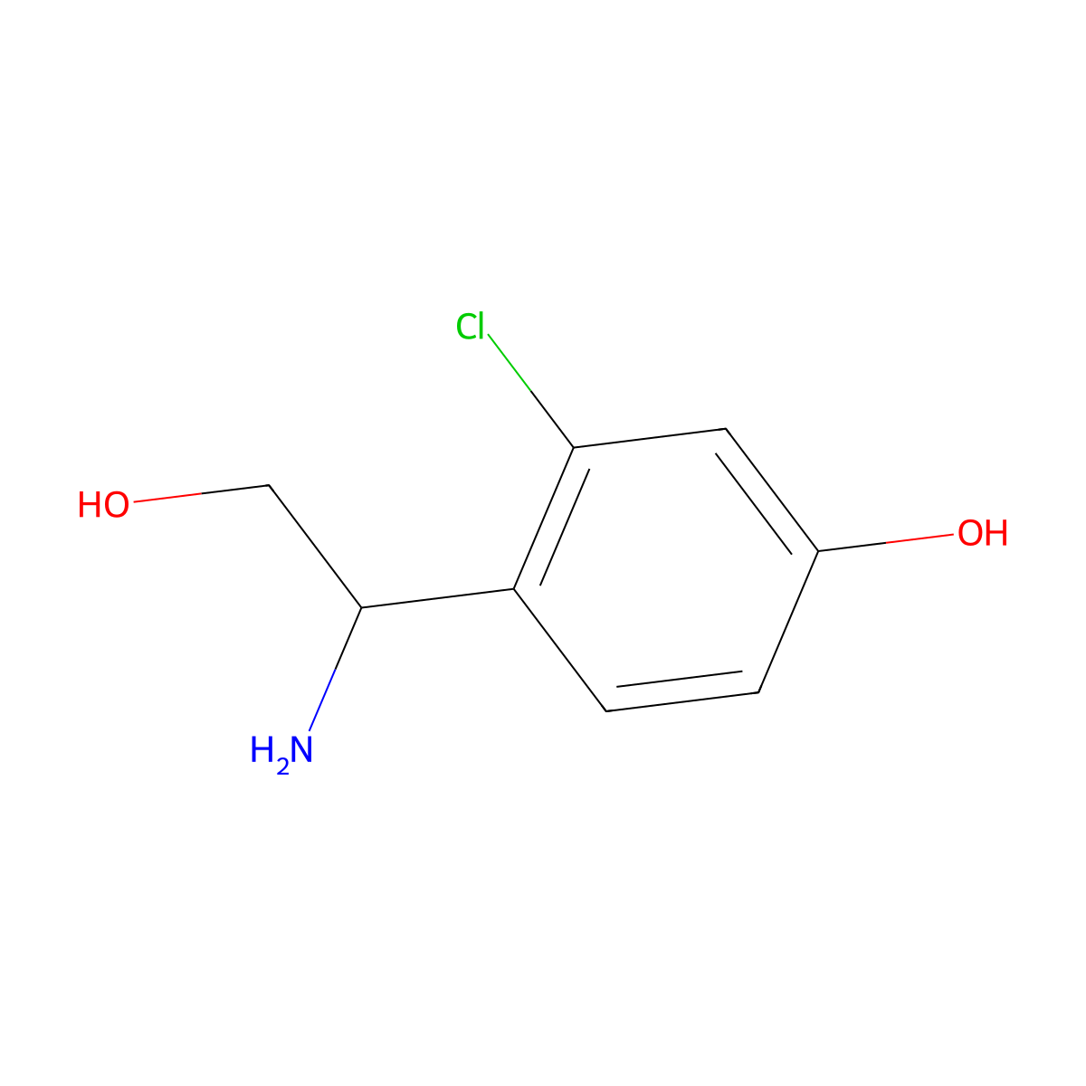 4-[(1R)-1-Amino-2-hydroxyethyl]-3-chlorophenol molecular structure, CAS 1213648-73-7