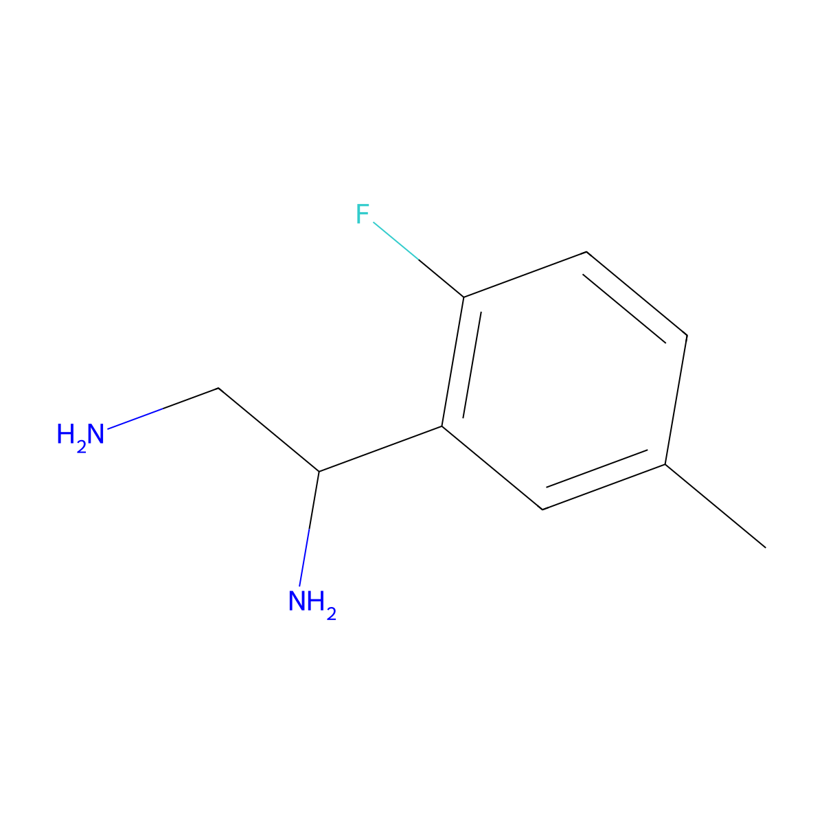 (1S)-1-(2-Fluoro-5-methylphenyl)ethane-1,2-diamine molecular structure, CAS 1213648-95-3