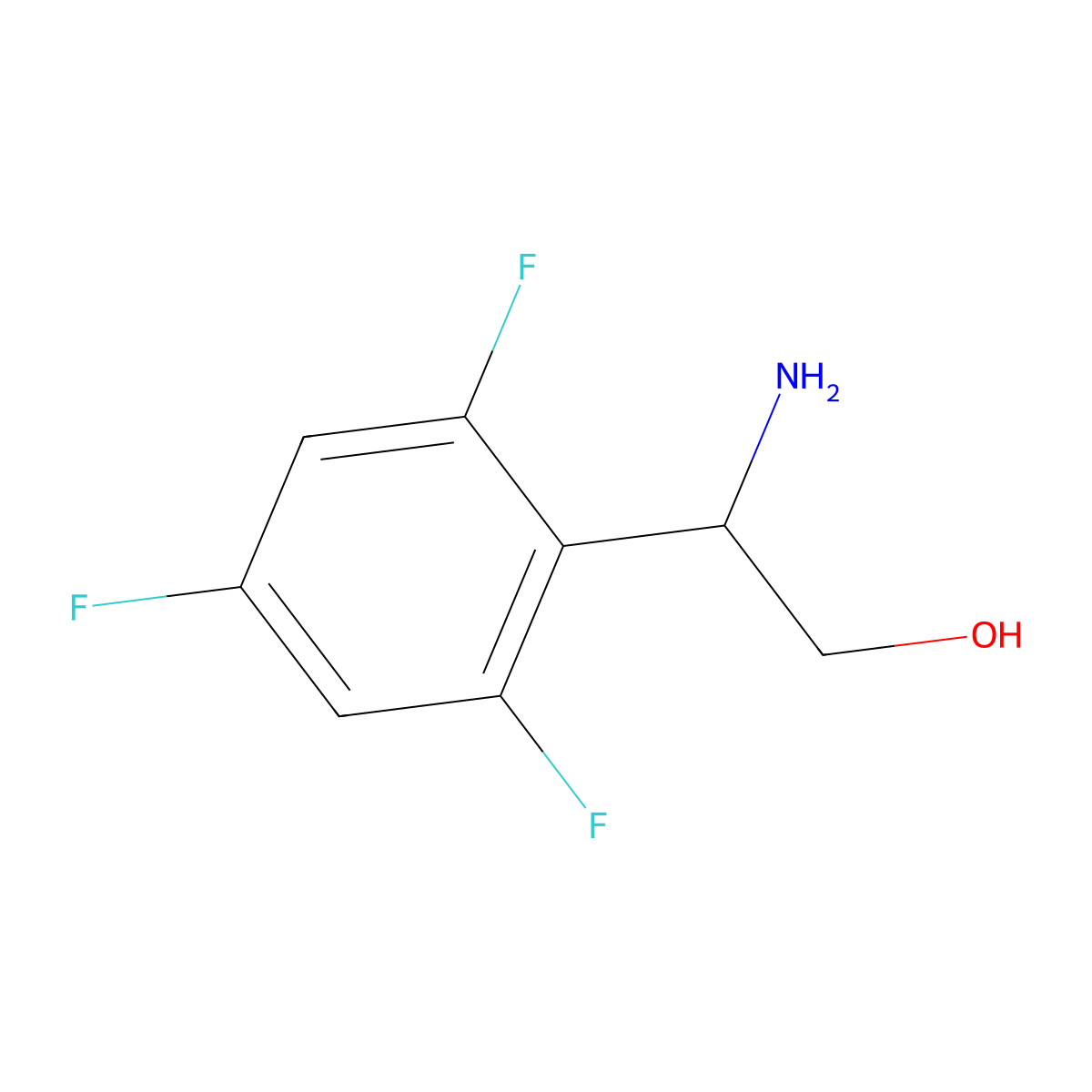(2R)-2-Amino-2-(2,4,6-trifluorophenyl)ethan-1-OL molecular structure, CAS 1213649-95-6