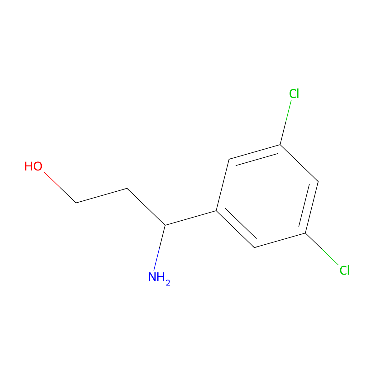 (3R)-3-Amino-3-(3,5-dichlorophenyl)propan-1-OL molecular structure, CAS 1213651-75-2