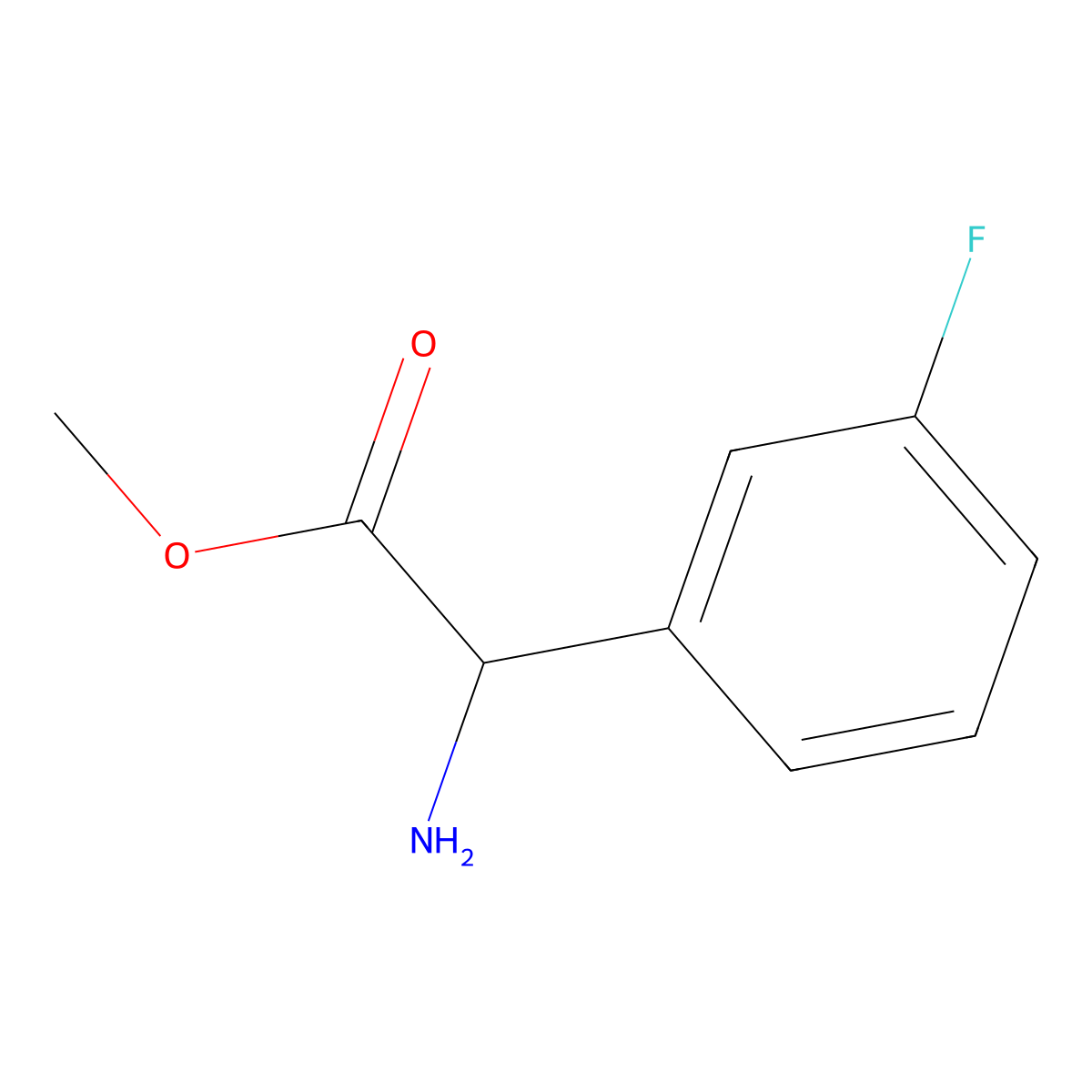 Methyl (R)-2-amino-2-(3-fluorophenyl)acetate molecular structure, CAS 1213652-94-8