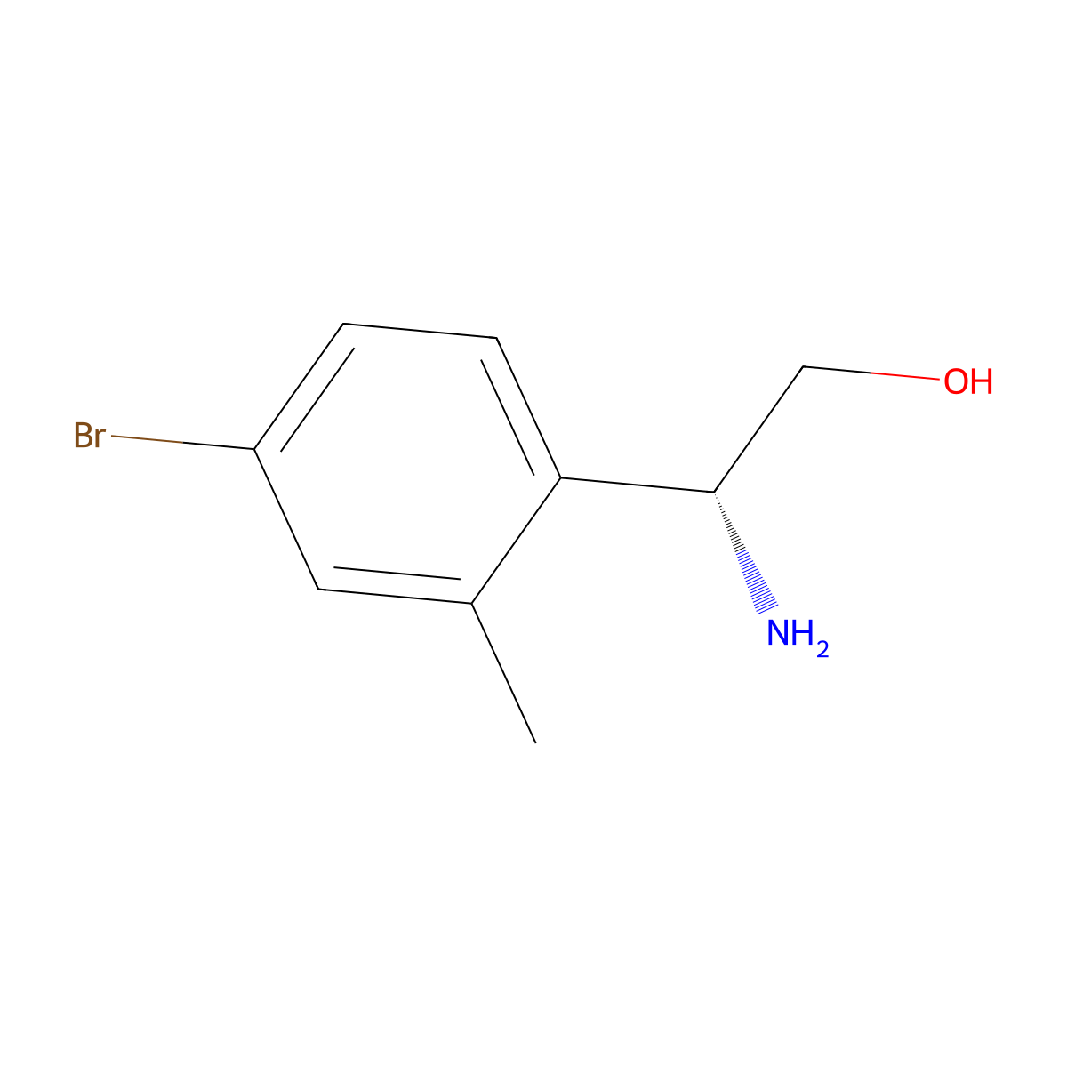 (2R)-2-amino-2-(4-bromo-2-methylphenyl)ethan-1-ol molecular structure, CAS 1213653-03-2
