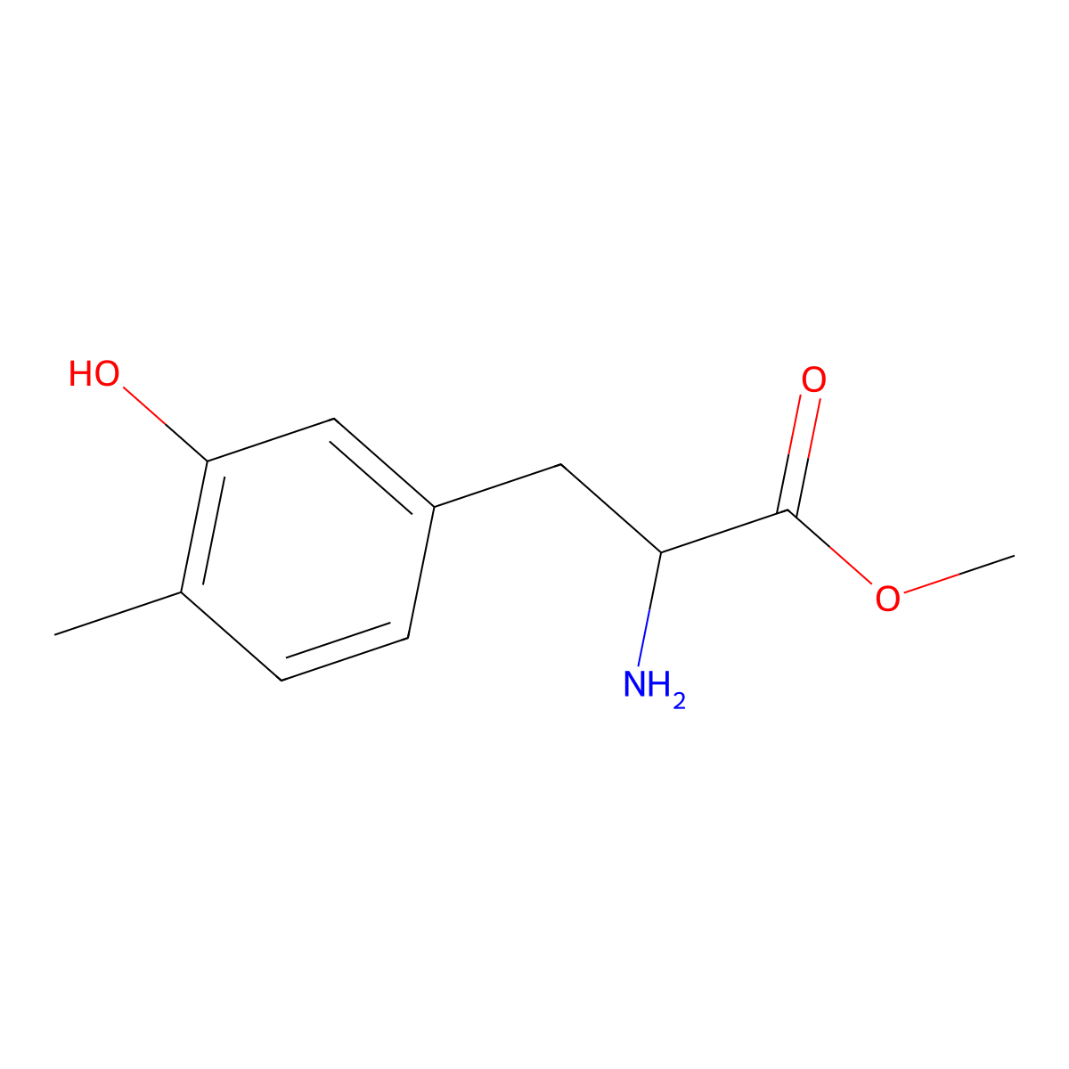 Methyl (S)-2-amino-3-(3-hydroxy-4-methylphenyl)propanoate molecular structure, CAS 1213658-55-9