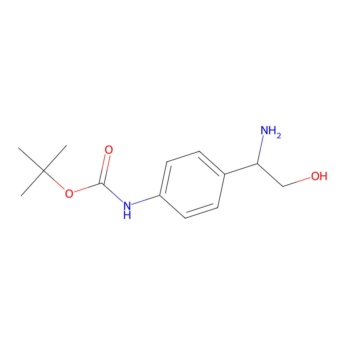 Tert-butyl N-{4-[(1R)-1-amino-2-hydroxyethyl]phenyl}carbamate molecular structure, CAS 1213660-33-3