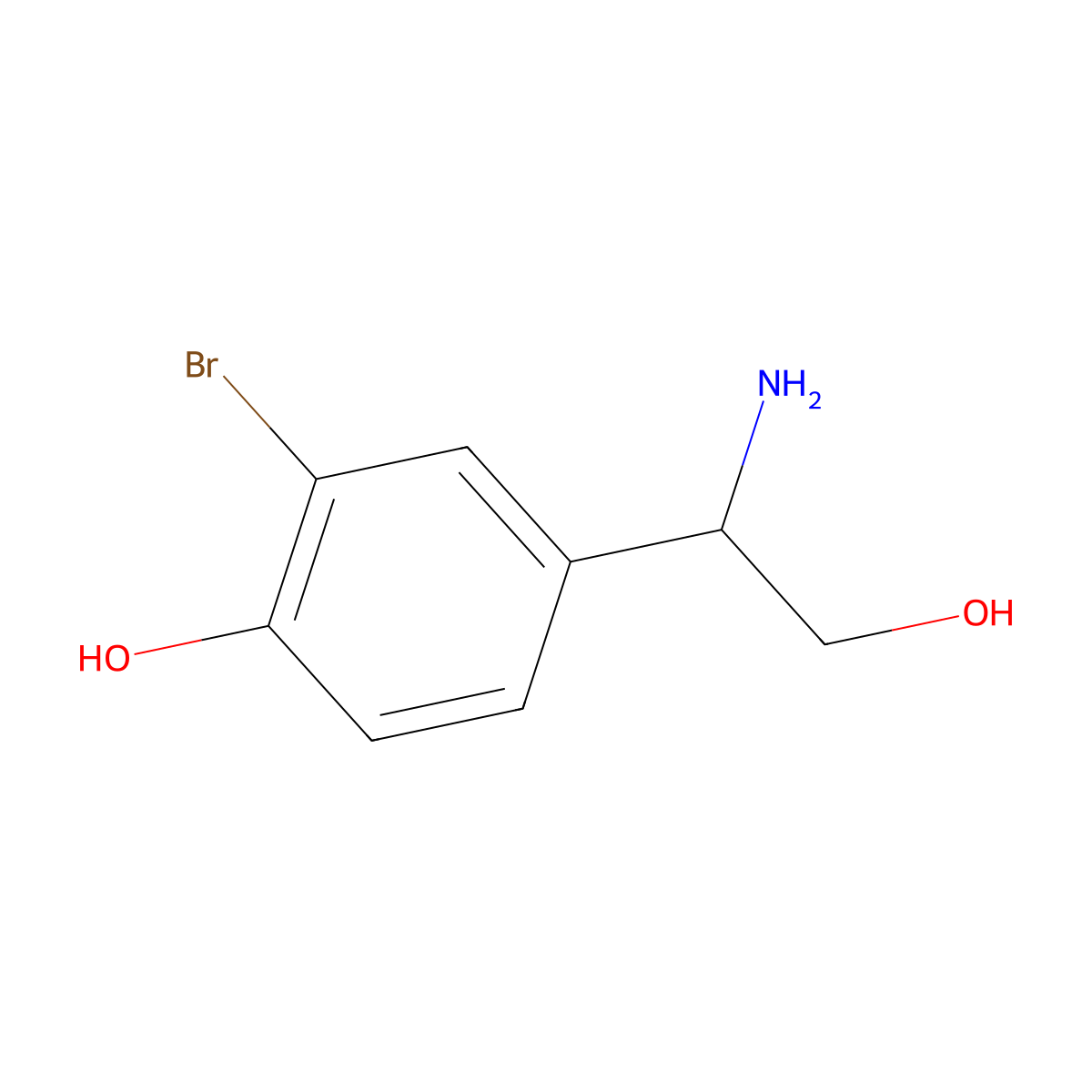 4-[(1R)-1-Amino-2-hydroxyethyl]-2-bromophenol molecular structure, CAS 1213661-42-7