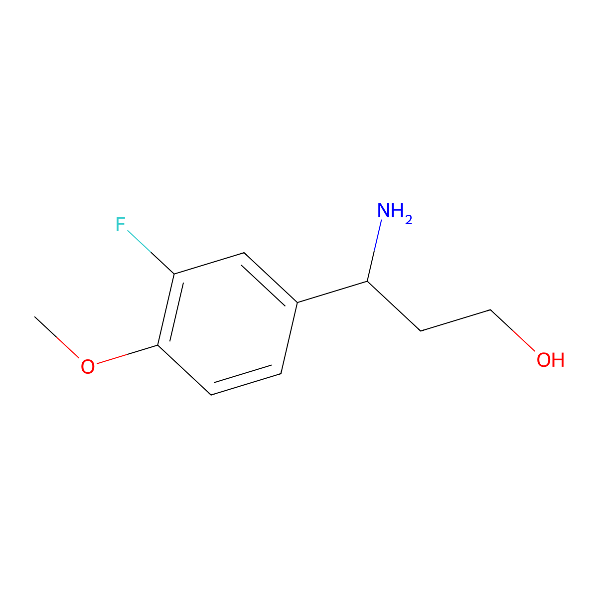 (3S)-3-amino-3-(3-fluoro-4-methoxyphenyl)propan-1-ol molecular structure, CAS 1213661-73-4