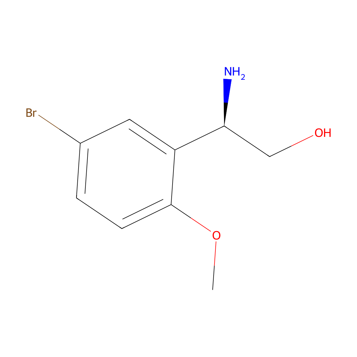 (2R)-2-Amino-2-(5-bromo-2-methoxyphenyl)ethan-1-OL molecular structure, CAS 1213664-13-1