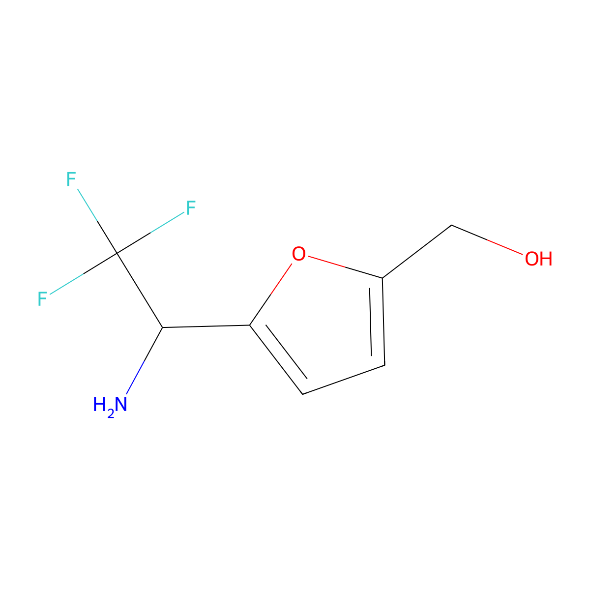 5-[(1R)-1-Amino-2,2,2-trifluoroethyl]-2-furanmethanol molecular structure, CAS 1213667-37-8