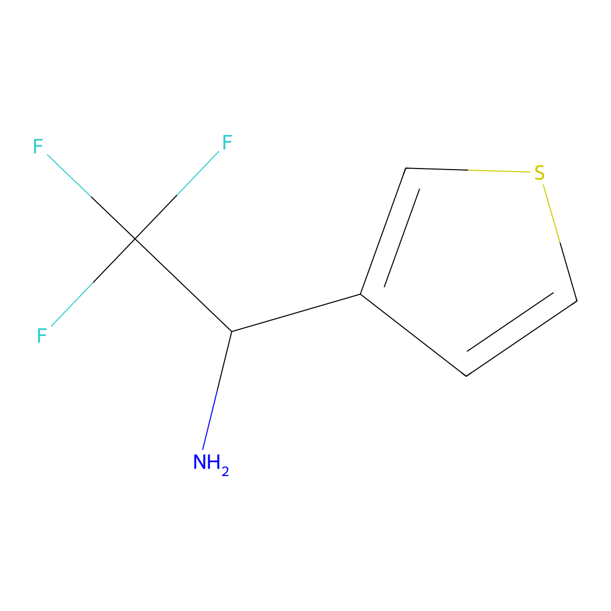 (R)-2,2,2-Trifluoro-1-(thiophen-3-yl)ethan-1-amine molecular structure, CAS 1213668-43-9