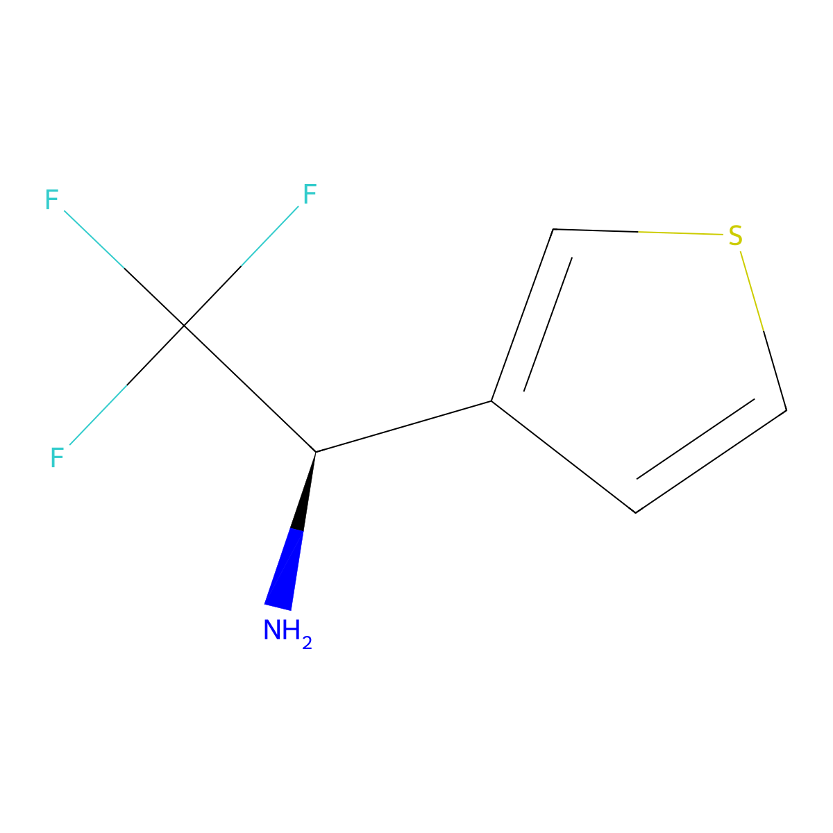 (R)-2,2,2-Trifluoro-1-(thiophen-3-yl)ethan-1-amine molecular structure, CAS 1213668-43-9