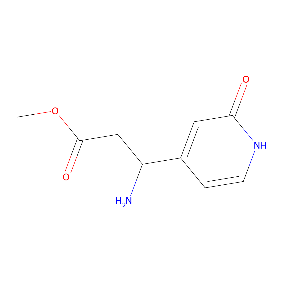 Methyl (3S)-3-amino-3-(2-hydroxypyridin-4-yl)propanoate molecular structure, CAS 1213668-57-5