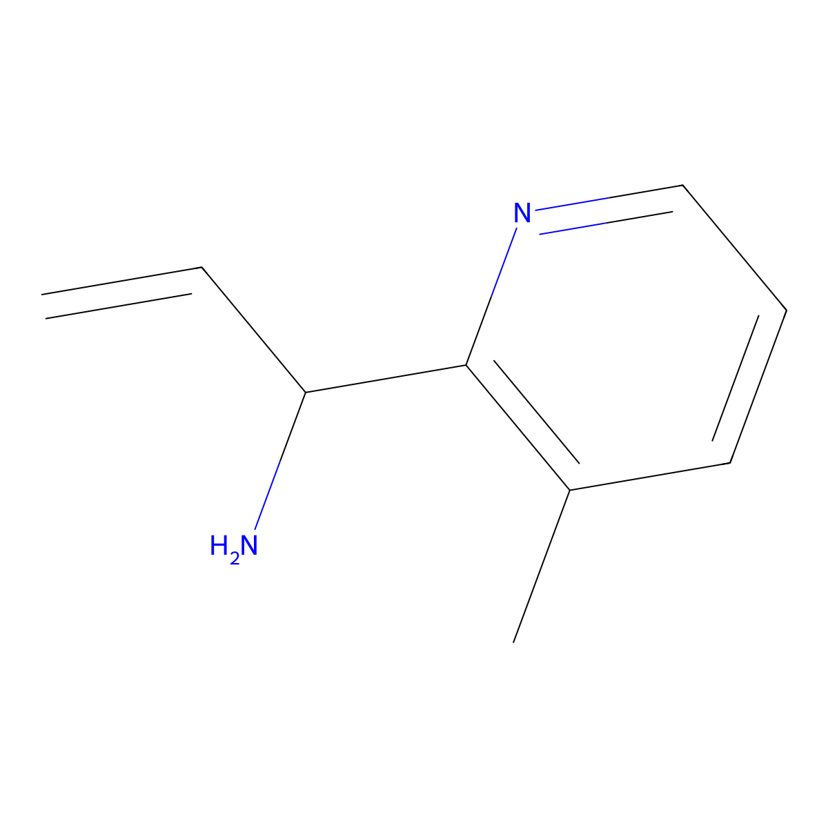 (1R)-1-(3-Methyl(2-pyridyl))prop-2-enylamine molecular structure, CAS 1213672-74-2