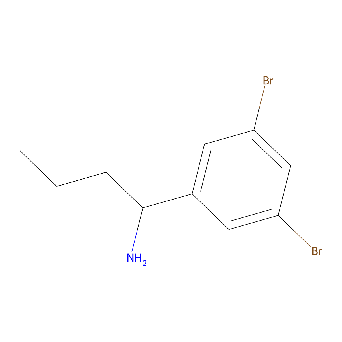 (R)-1-(3,5-Dibromophenyl)butan-1-amine molecular structure, CAS 1213673-52-9