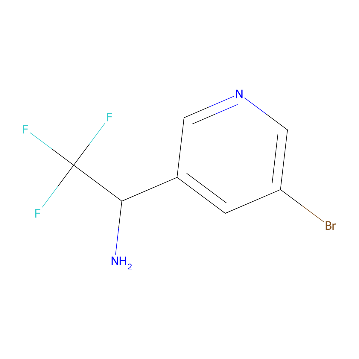 (R)-1-(5-Bromopyridin-3-YL)-2,2,2-trifluoroethan-1-amine molecular structure, CAS 1213676-00-6