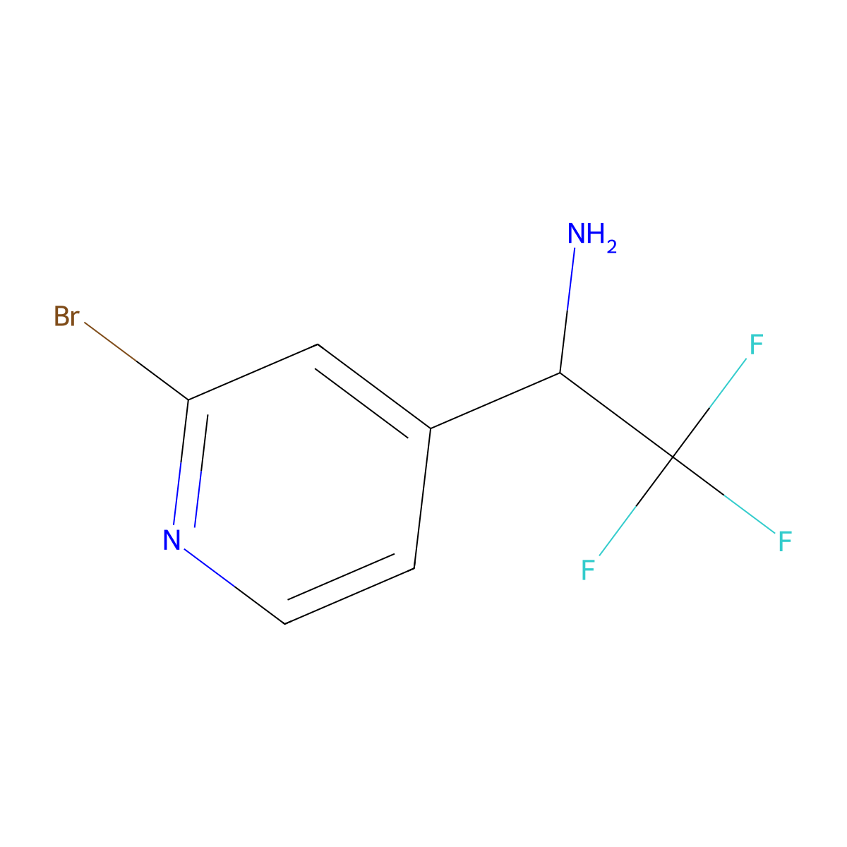 (S)-1-(2-Bromopyridin-4-YL)-2,2,2-trifluoroethan-1-amine molecular structure, CAS 1213677-38-3