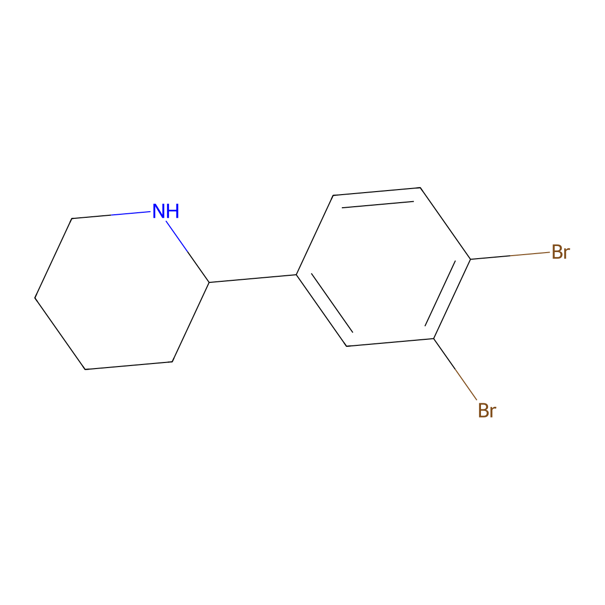 (R)-2-(3,4-Dibromophenyl)piperidine molecular structure, CAS 1213678-93-3