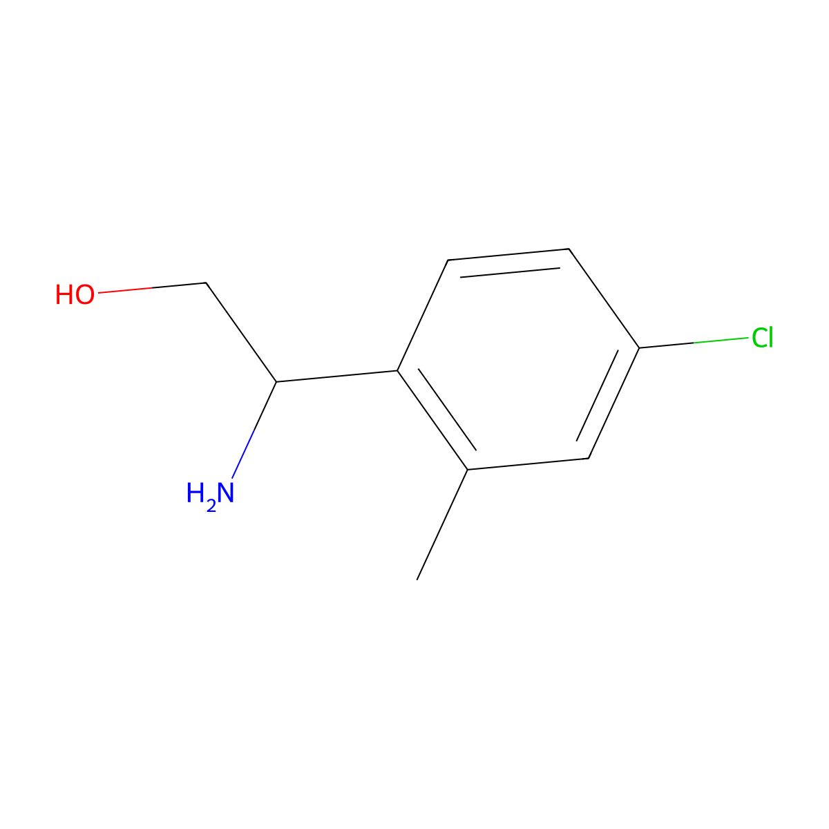 (2S)-2-Amino-2-(4-chloro-2-methylphenyl)ethan-1-OL molecular structure, CAS 1213679-34-5
