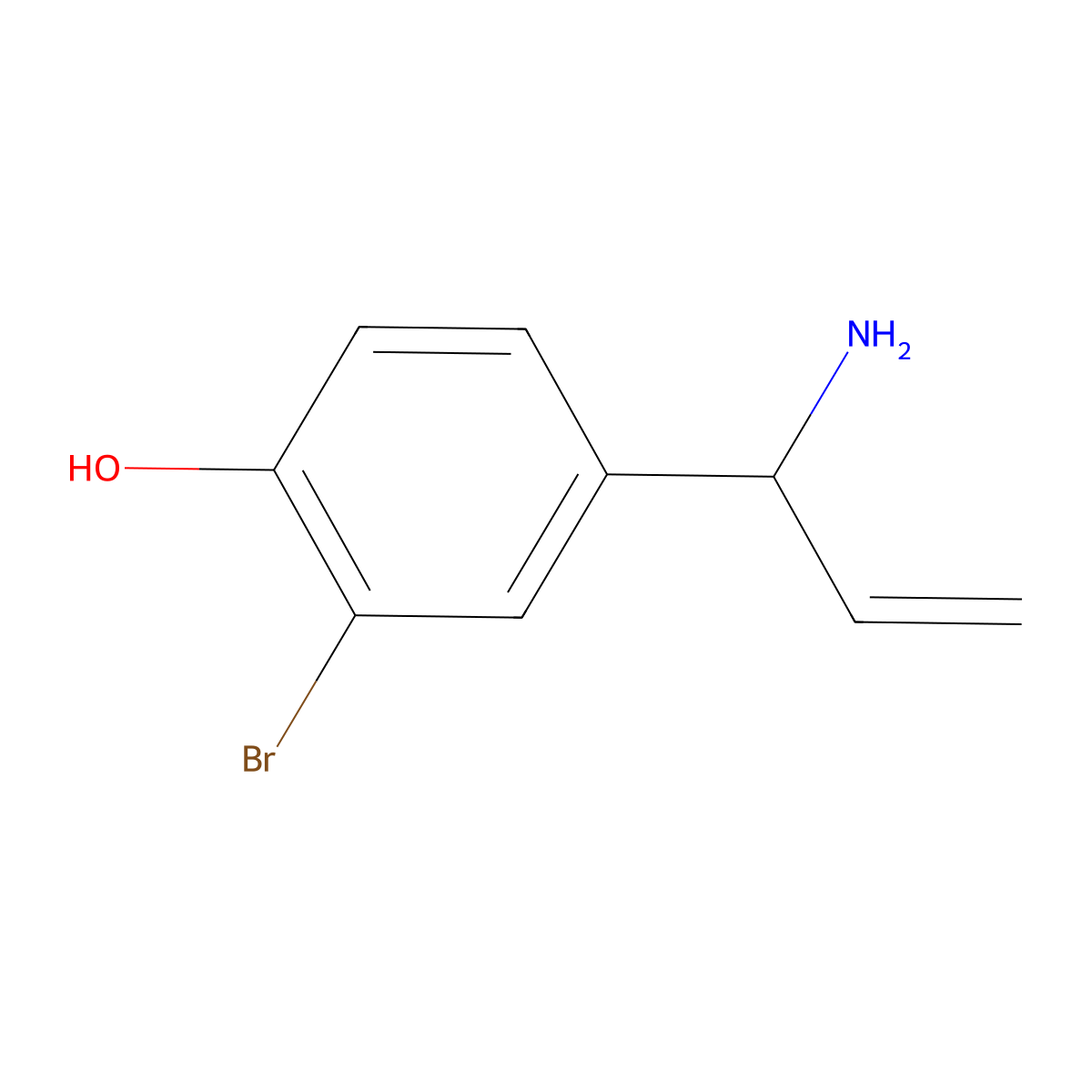 (R)-4-(1-Aminoallyl)-2-bromophenol molecular structure, CAS 1213679-66-3