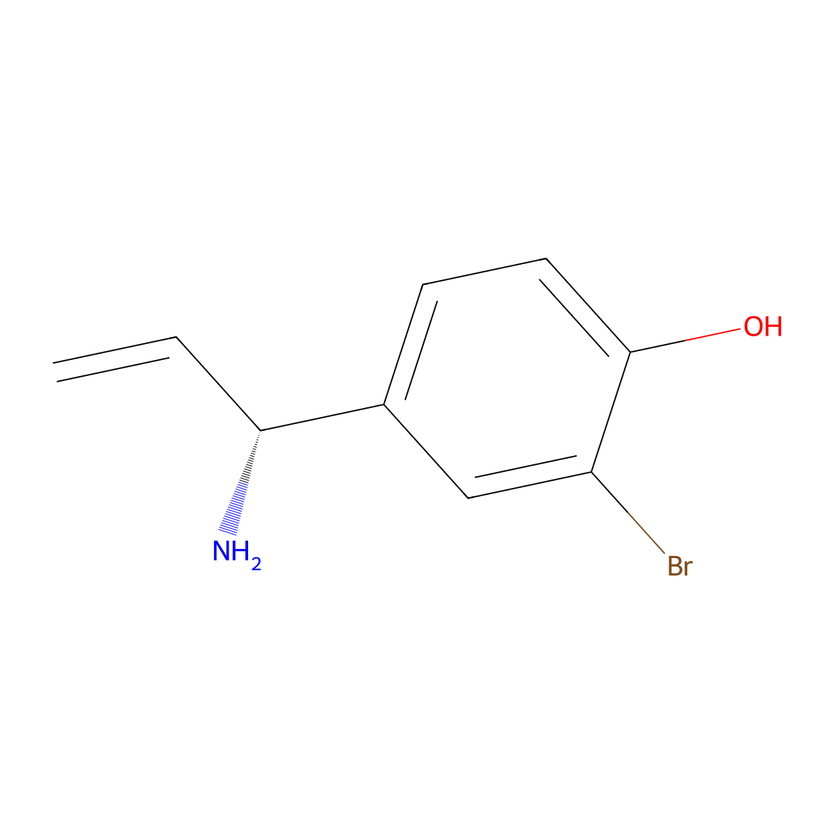 (R)-4-(1-Aminoallyl)-2-bromophenol molecular structure, CAS 1213679-66-3