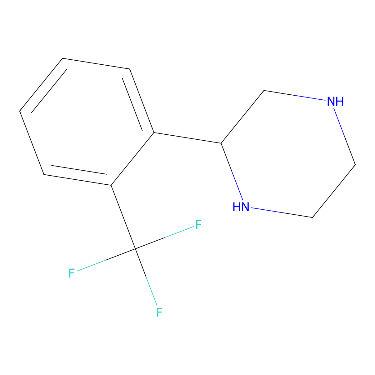 (R)-2-(2-(Trifluoromethyl)phenyl)piperazine molecular structure, CAS 1213680-12-6