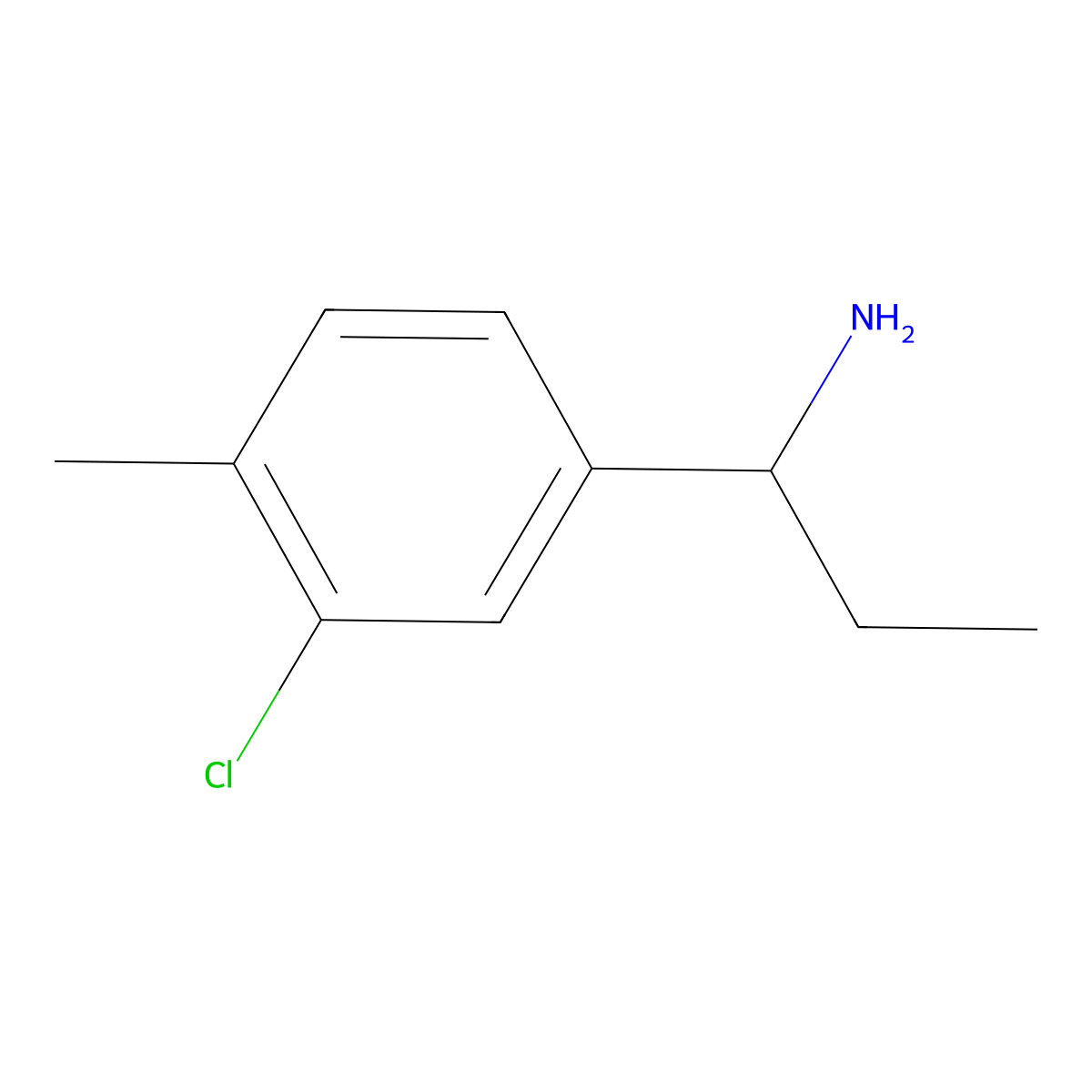 (S)-1-(3-Chloro-4-methylphenyl)propan-1-amine molecular structure, CAS 1213681-10-7